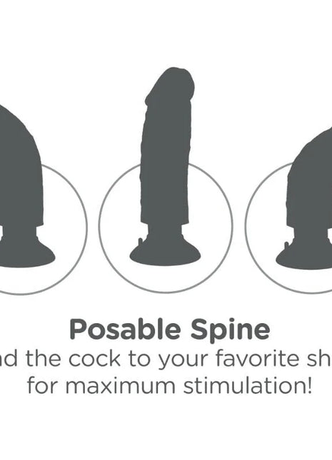 KING COCK - VIBRATORDILDO - 15.24 CM - Vibratoren mit Saufnapf