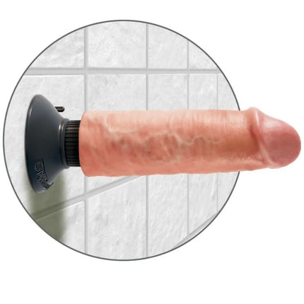 KING COCK - VIBRATORDILDO - 15.24 CM - Vibratoren mit Saufnapf