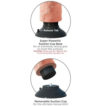 KING COCK - VIBRATORDILDO - 15.24 CM - Vibratoren mit Saufnapf