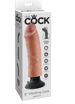 KING COCK - VIBRATORDILDO - 20.32 CM - Vibratoren mit Saufnapf