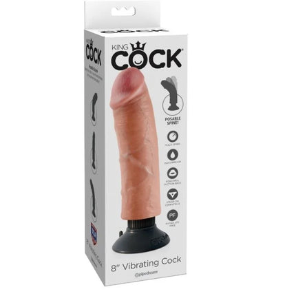 KING COCK - VIBRATORDILDO - 20.32 CM - Vibratoren mit Saufnapf