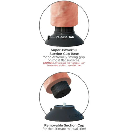 KING COCK - VIBRATORDILDO - 23 CM - Vibratoren mit Saufnapf
