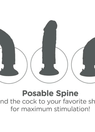 Drei silhouette des posbaren kings cock vibratordildos mit hoden in naturfarbe in unterschiedlichen gebogenen positionen