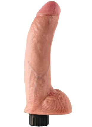 Pink silikon dildo mit schwarzer strukturierter basis king cock vibrator dildo mit hoden 23 cm natur