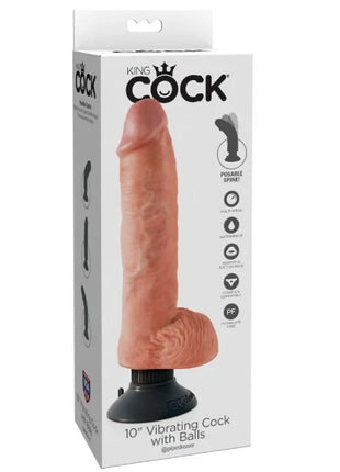 KING COCK - VIBRIERENDER DILDO MIT HODE - 25.5 CM - Vibratoren mit Saufnapf