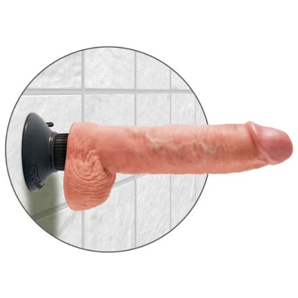 KING COCK - VIBRIERENDER DILDO MIT HODE - 25.5 CM - Vibratoren mit Saufnapf