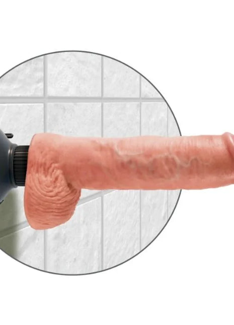 KING COCK - VIBRIERENDER DILDO MIT HODE - 25.5 CM - Vibratoren mit Saufnapf