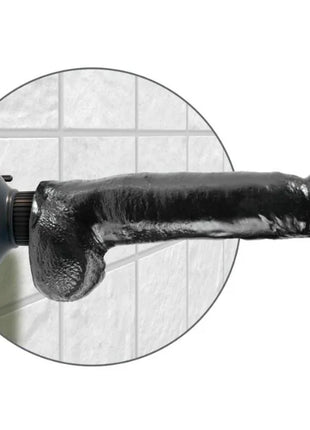 KING COCK - VIBRIERENDER DILDO MIT HODEN - 23 CM SCHWARZ - Vibratoren mit Saufnapf