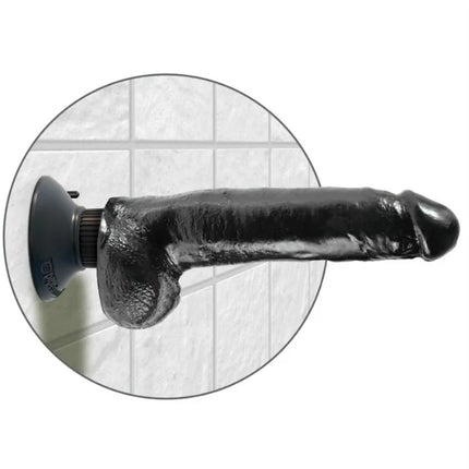 KING COCK - VIBRIERENDER DILDO MIT HODEN - 23 CM SCHWARZ - Vibratoren mit Saufnapf