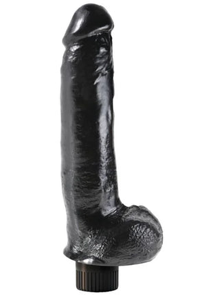 KING COCK - VIBRIERENDER DILDO MIT HODEN - 23 CM SCHWARZ - Vibratoren mit Saufnapf