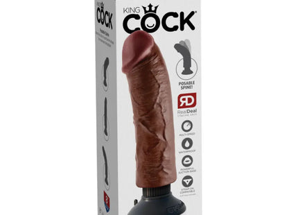 KING COCK - VIBRIERENDER SCHWANZ BRAUN 20,32 CM