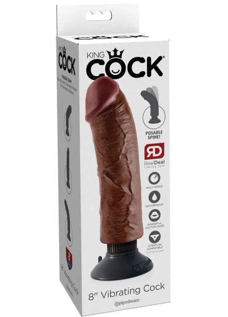 KING COCK - VIBRIERENDER SCHWANZ BRAUN 20,32 CM