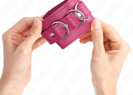 KINK - 3 D-RING HANDGELENKFESSELN VERSTELLBAR ROSA 17,5-25 CM X 6 CM