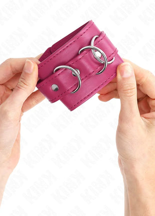 KINK - 3 D-RING HANDGELENKFESSELN VERSTELLBAR ROSA 17,5-25 CM X 6 CM