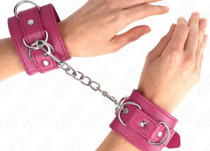 KINK - 3 D-RING HANDGELENKFESSELN VERSTELLBAR ROSA 17,5-25 CM X 6 CM
