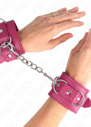 KINK - 3 D-RING HANDGELENKFESSELN VERSTELLBAR ROSA 17,5-25 CM X 6 CM