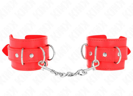 KINK - 3 D-RING HANDGELENKFESSELN VERSTELLBAR ROT 17,5-25 CM X 6 CM