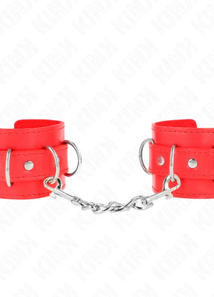 KINK - 3 D-RING HANDGELENKFESSELN VERSTELLBAR ROT 17,5-25 CM X 6 CM