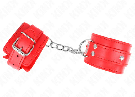KINK - 3 D-RING HANDGELENKFESSELN VERSTELLBAR ROT 17,5-25 CM X 6 CM