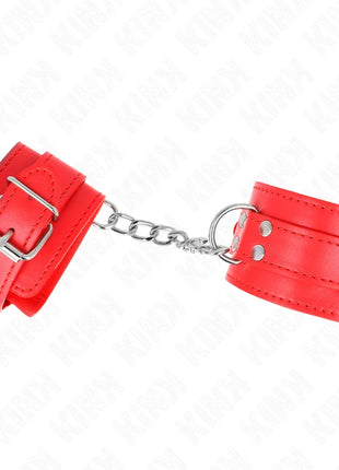 KINK - 3 D-RING HANDGELENKFESSELN VERSTELLBAR ROT 17,5-25 CM X 6 CM