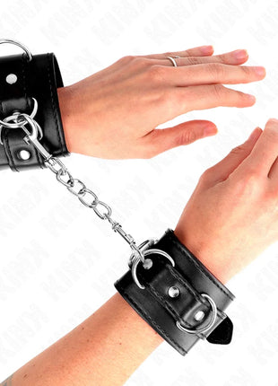 KINK - 3 D-RING HANDGELENKFESSELN VERSTELLBAR SCHWARZ 17,5-25 CM X 6 CM
