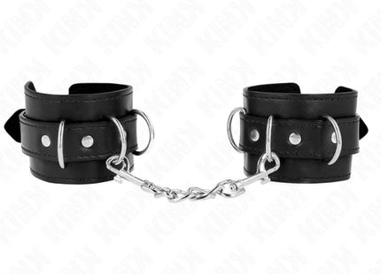 KINK - 3 D-RING HANDGELENKFESSELN VERSTELLBAR SCHWARZ 17,5-25 CM X 6 CM