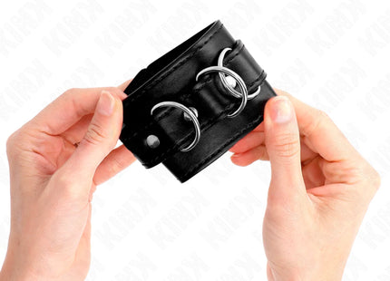 KINK - 3 D-RING HANDGELENKFESSELN VERSTELLBAR SCHWARZ 17,5-25 CM X 6 CM