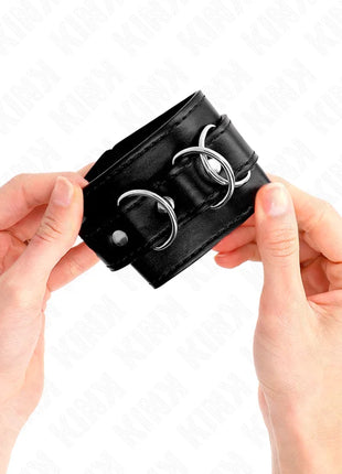 KINK - 3 D-RING HANDGELENKFESSELN VERSTELLBAR SCHWARZ 17,5-25 CM X 6 CM