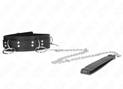 KINK - 3-RING-SKLAVEREI-HALSKETTE MIT BAND 80 CM 53 X 5 CM