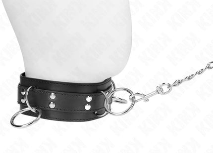 KINK - 3-RING-SKLAVEREI-HALSKETTE MIT BAND 80 CM 53 X 5 CM