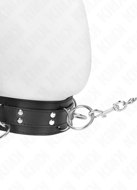 KINK - 3-RING-SKLAVEREI-HALSKETTE MIT BAND 80 CM 53 X 5 CM