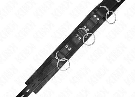 KINK - 3-RING-SKLAVEREI-HALSKETTE MIT BAND 80 CM 53 X 5 CM