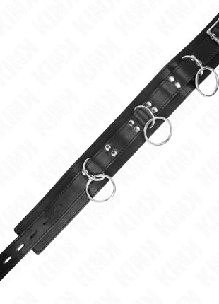 KINK - 3-RING-SKLAVEREI-HALSKETTE MIT BAND 80 CM 53 X 5 CM