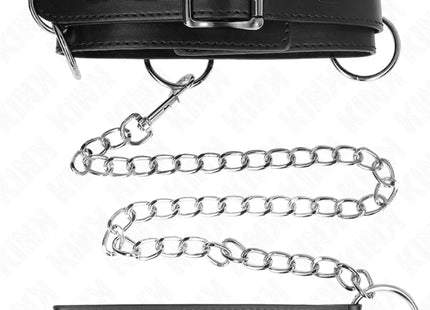 KINK - 3-RING-SKLAVEREI-HALSKETTE MIT BAND 80 CM 53 X 5 CM