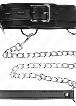 KINK - 3-RING-SKLAVEREI-HALSKETTE MIT BAND 80 CM 53 X 5 CM