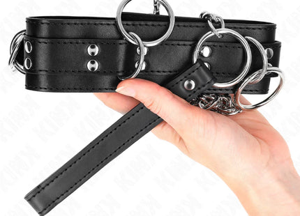 KINK - 3-RING-SKLAVEREI-HALSKETTE MIT BAND 80 CM 53 X 5 CM