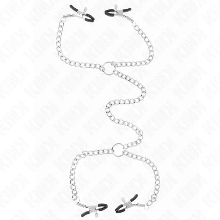 KINK - 4 KETTEN-NIPPELKLAMMERN 32 CM MIT KETTEN 14 CM