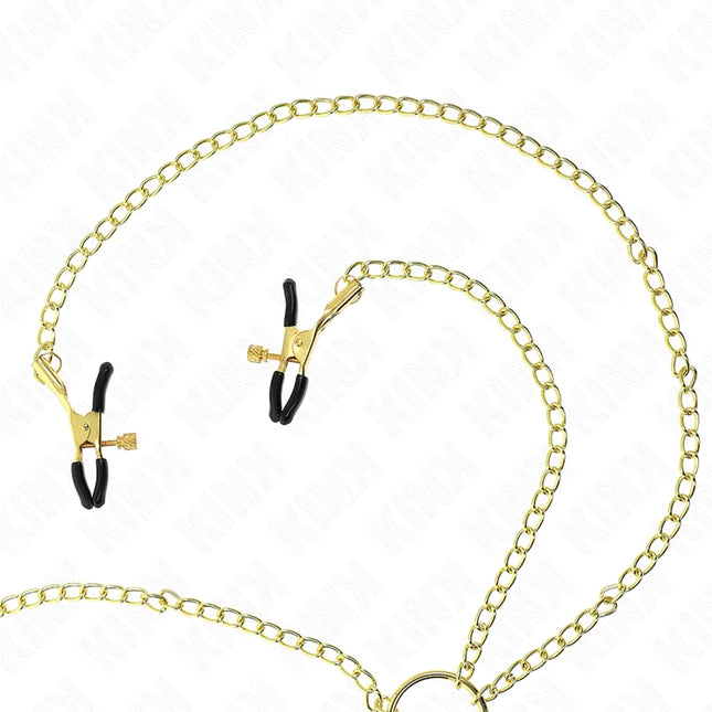 KINK - 4 Nippel- und Kitzlerklammern verstellbar Gold