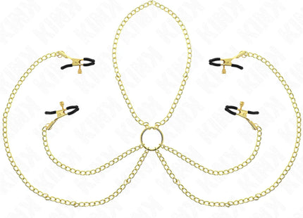 KINK - 4 Nippel- und Kitzlerklammern verstellbar Gold