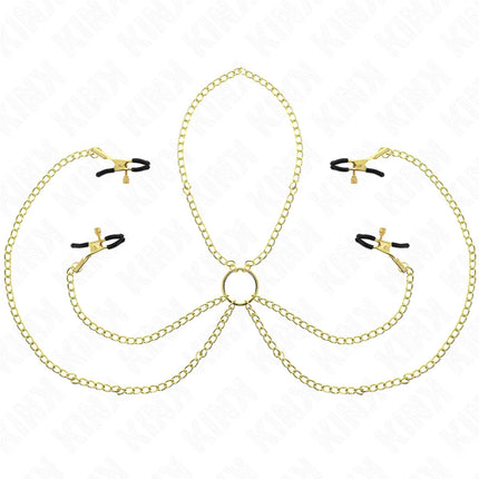 KINK - 4 Nippel- und Kitzlerklammern verstellbar Gold