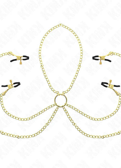 KINK - 4 Nippel- und Kitzlerklammern verstellbar Gold