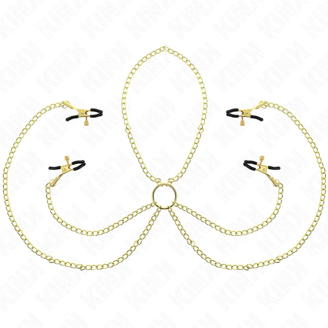 KINK - 4 Nippel- und Kitzlerklammern verstellbar Gold