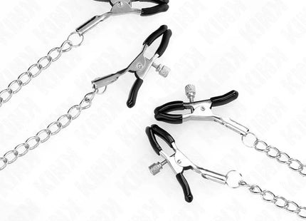 KINK - 4 Nippel- und Kitzlerklammern verstellbar silber
