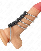 KINK - 5 PENISRINGE 3,7 CM BIS 5 CM METALL DURCH LEDER VERBUNDEN