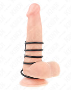 KINK - 5 PENISRINGE AUS SILIKON 3,8 CM BIS 4,8 CM DURCH LEDER VERBUNDEN