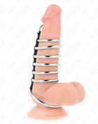 KINK - 7 PENISRINGE AUS METALL 3,2 CM BIS 5 CM DURCH LEDER VERBUNDEN