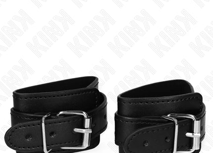 KINK - ABSCHLIEßBARE DUNGEON HANDGELENKSFESSELN SCHWARZ VERSTELLBAR 21-28 CM X 5,5 CM