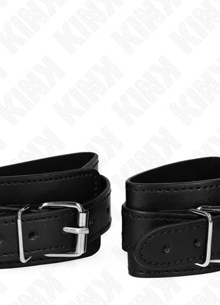 KINK - ABSCHLIEßBARE DUNGEON HANDGELENKSFESSELN SCHWARZ VERSTELLBAR 21-28 CM X 5,5 CM