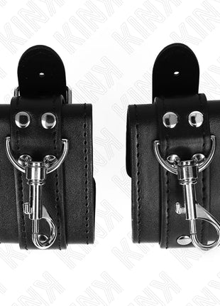 KINK - ABSCHLIEßBARE DUNGEON HANDGELENKSFESSELN SCHWARZ VERSTELLBAR 21-28 CM X 5,5 CM