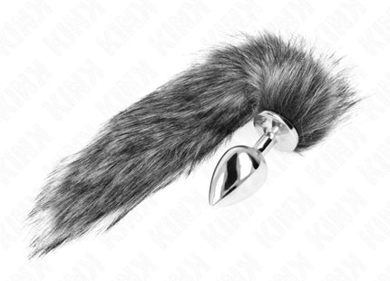 KINK - ANAL PLUG GRÖSSE L 10 X 4 CM MIT KUNSTSTOFFSCHWANZ 40 CM GRAU